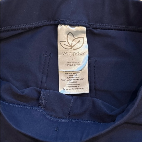 Yogipace XS Tall Navy Sporty Flare Yoga Pants – Pull-On, Stretchy, Back Pockets - Picture 4 of 10